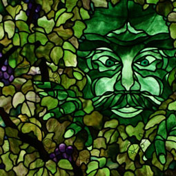 Green Man in stained glass by Chippaway Art Glass