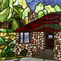 Nichols Memorial Library, Kingston, NH in Stained Glass by Chippaway Art Glass