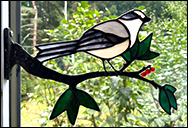 Stained Glass Canada Jay with Berries