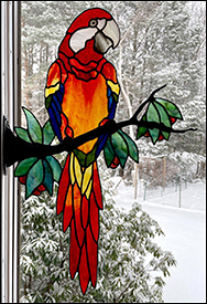 Stained Glass Parrot Crackers by Chippaway Art Glass