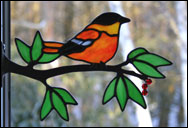 Baltimore Oriole in Stained Glass