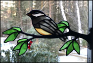 Chickadee in Stained Glass