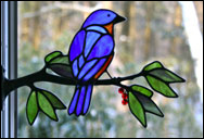 Eastern Bluebird in Stained Glass