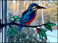 Kingfisher in Stained Glass