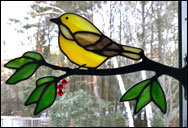 Stained Glass Yellow Warbler