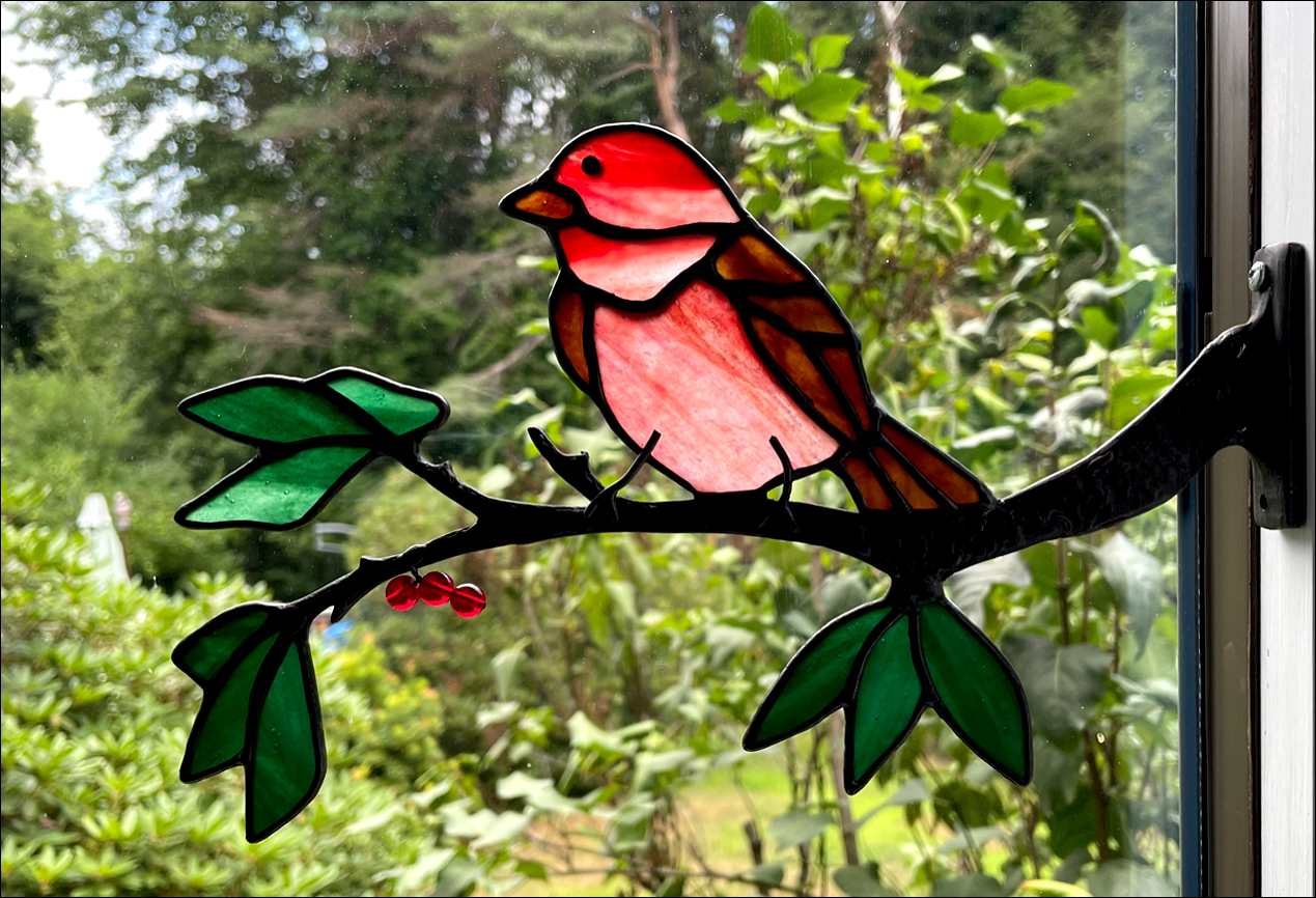 Chippaway Art Glass, Window Frame Birds On Branches