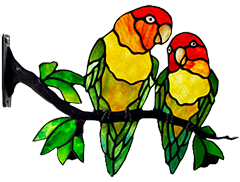 Stained Glass Lovebirds by Chippaway Art Glass