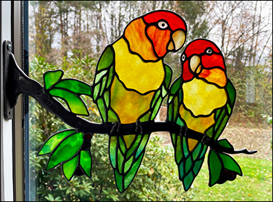 Lovely Lovebirds by Chippaway Art Glass