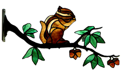 Stained Glass Charlie Chipmunk by Chippaway Art Glass