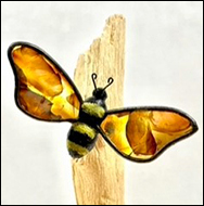 Stained Glass Bumblebee to mount on window or driftwood