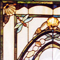 Seashell and Dragonfly Door in Stained Glass